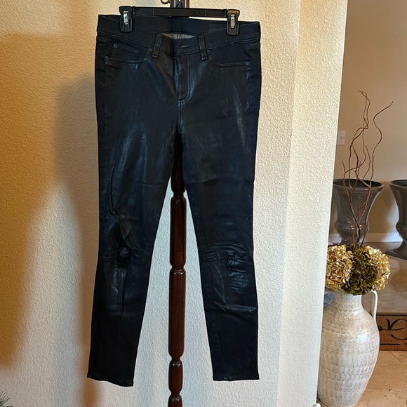 Rag & bone dark jeans with faux leather front - Picture 1 of 5